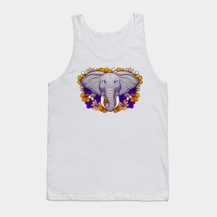 Elephant with African Flowers Tank Top